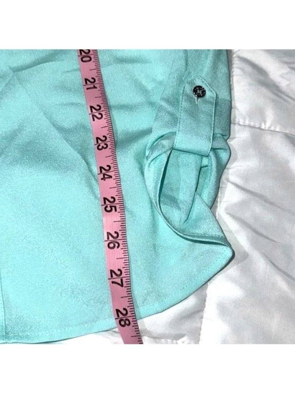Calvin Klein Womens Long Sleeve Aqua Blouse Size S Polyester - Picture 10 of 10